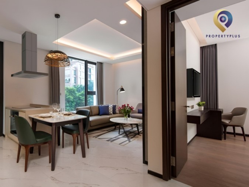 The 1-bedroom apartment at The Five Residences has a modern and luxurious style